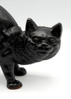 Vintage Cast Iron Black Cat Arched Back Doorstop Halloween Decor Scared Hissing