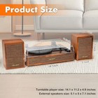 Vinyl Record Player With External Speakers  3 Speed Vintage Stereo Brown Wood