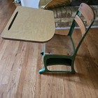 Vintage Mid-century Child School Desk W  Storage Seat American-made 18wx22dx25t