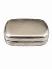 Vintage Silver Tone Metal Hinged Pill Box Trinket Case 3 5    X 2 5   