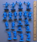 20 Accurate Marx Blue Plastic 54mm Revolutionary War Toy Soldier Figures In Box