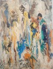 Acrylic On Paper Painting By Prominent Artist Gazbia Sirry  egyptian 