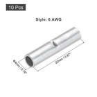 10pcs 4 Gauge Non Insulated Butt Connectors 4 Awg Electrical Wire Silvery