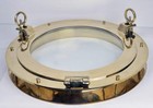 20    Solid Brass Heavy Porthole Window With 2  Deep Flange - Functioning