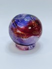 Blown Glass Witch Ball Spirit Friendship Orb Iridescent Red Purple Gold Standing