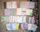 Huge Lot Scrapbooking Paper Cardstock Loose Sheets 435  All Sizes 6x6 8x8 8 5x11