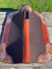 Youth pony Brn Contour Felt Western Pad Painted Leaf   Sunflowers 24 X 24 X 3 4 