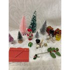 Vintage Christmas Craft Lot Bottle Brush Trees Santa Snowman Magnet 1986