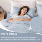  Light Blue Super Soft Duvet Cover Size  3 Pieces Washed Queen Baby Blue