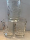 Vintage 2000 Walt Disney World Mickey Mouse Mcdonalds Square Glass Cups Set Of 3