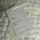 Pottery Barn King Pick Stitch Quilted White Pillow Shams 2  Linen   Cotton Nwt