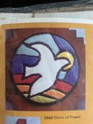 Dove Of Peace With Wooden Cross Vintage Crewel Kit Nip 7x10 5 Stained Glass Look