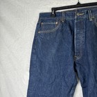 Levis 501 Original Fit Jeans Mens 34x32 Dark Wash Blue Straight Leg Button Fly