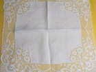 Vintage Antique Batiste Heirloom Handkerchief Wide Lace Border Bridal Trousseau
