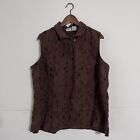 Vintage Carolina Colours Plus Womens Top Size 20w Kanji  Art Sleeveless  Button