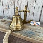 Anchor Ship Bell W  Rope Lanyard - Antique Brass Finish -nautical Wall Decor