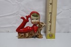 Red Ceramic Vintage Pixie Elf Figurine  1950 s Ceramic Pixie Elf Figurine  Rare