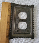 Vintage Mcm Brass Outlet Cover Wall Plate - M c  Co  3025 - Ornate Floral