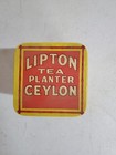 Vtg Lipton Tea Planter Ceylon Advertising Tin Canister Yellow 90s Bristol Ware