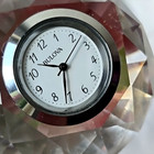 Vintage Bulova Quartz Table Clock In Crystal New Battery 2 5  D
