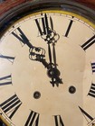French Morbier Antique Oak Round Wall Clock Chime Rail Victorian Large Rare