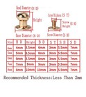50 Set 4mm 5mm 6mm 7mm 8mm Sam Browne Soild Brass Button Studs Leather Craft    