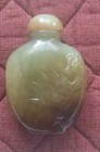 Antique Chinese Snuff Bottle     Carved Jade Or Agate     Good Translucence    