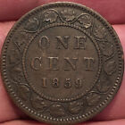 1859 Canada One Cent Bronze Coin - Vf  very Fine  Condition