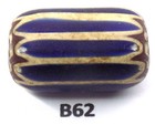 Nice Old Antique Long Venetian Chevron Trade Bead African Worn B62 Bg 54