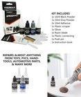 4pc Instant Repair Glue Adhesive With Filling Powder Metal Plastic Black Grey