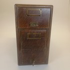 Antique Quarter Sawn Oak 2 Drawer Library Card Catalog File Cabinet Stackable