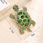 Cute Green Turtle Rhinestone Brooch Pin For Women Crystal Animal Jewelry Gift