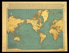 Vintage World Map Wall Art Decor Original Atlas Map Antique Pre Wwii Circa 1939