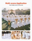Vevor 100pcs White Stretch Spandex Folding Chair Covers For Wedding Party Dining