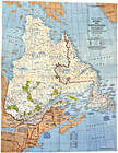 1980-5 National Geographic Quebec Newfoundland Map  Close-up Canada May - A1