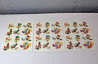 3 Sheets Vtg Christmas Holiday Stickers Cute Animals Raccoon Bunny Squirrel Bird