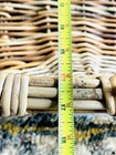Vtg Xl 32    Handwoven Wicker Rattan Cane Gathering Basket Swing Handle Trug Style