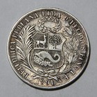 1891 Peru Silver One 1 Sol Xf Obv Spot -371-