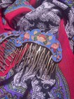 Vintage Cloisonn   Hair Comb Pair  Set Of 2