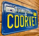 Nice  Unique 1982 California Classic Blue Vanity License Plate Coorvet Corvette