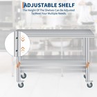 Stainless Steel Work Prep Table  commercial Kitchen Food Prep Table With Wheels
