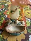 Vintage 60 s Pink Flamingo   Sea Shell Florida Souvenir