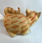Cat Butt Tissue Holder Orange Tabby Cat Square Cover Bathroom 12    Resin