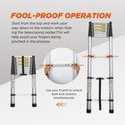 12 5ft aluminum Alloy Extension Ladder portable Multi-purpose Telescoping Ladder
