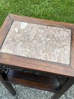 Antique Chinese Carved Marble Top Hardwood Table 19th Century Late Qing Period