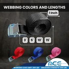 Usa 1  X 3 - 15  Endless Cargo Lashing Strap W cam Buckle For Motorcycle Bicycle