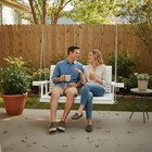 Wooden Porch Swing 4 Ft With Cupholders  Hanging Chains And 7mm Springs  White
