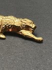 Vintage Realistic Jaguar leopard big Cat Gold Metal Button - 1-13 16   a-f3 