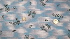 Vintage Blue Black Tiny Floral Cotton Blend Primitive Doll Quilt Fabric