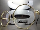 New Classic Vintage Retro Style Clear Lens Eye Glasses Unique Gold Octagon Frame